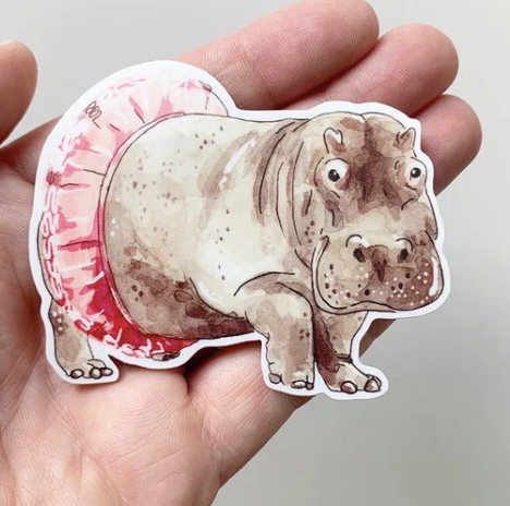 Critter Co. - DANCING HIPPO Sticker