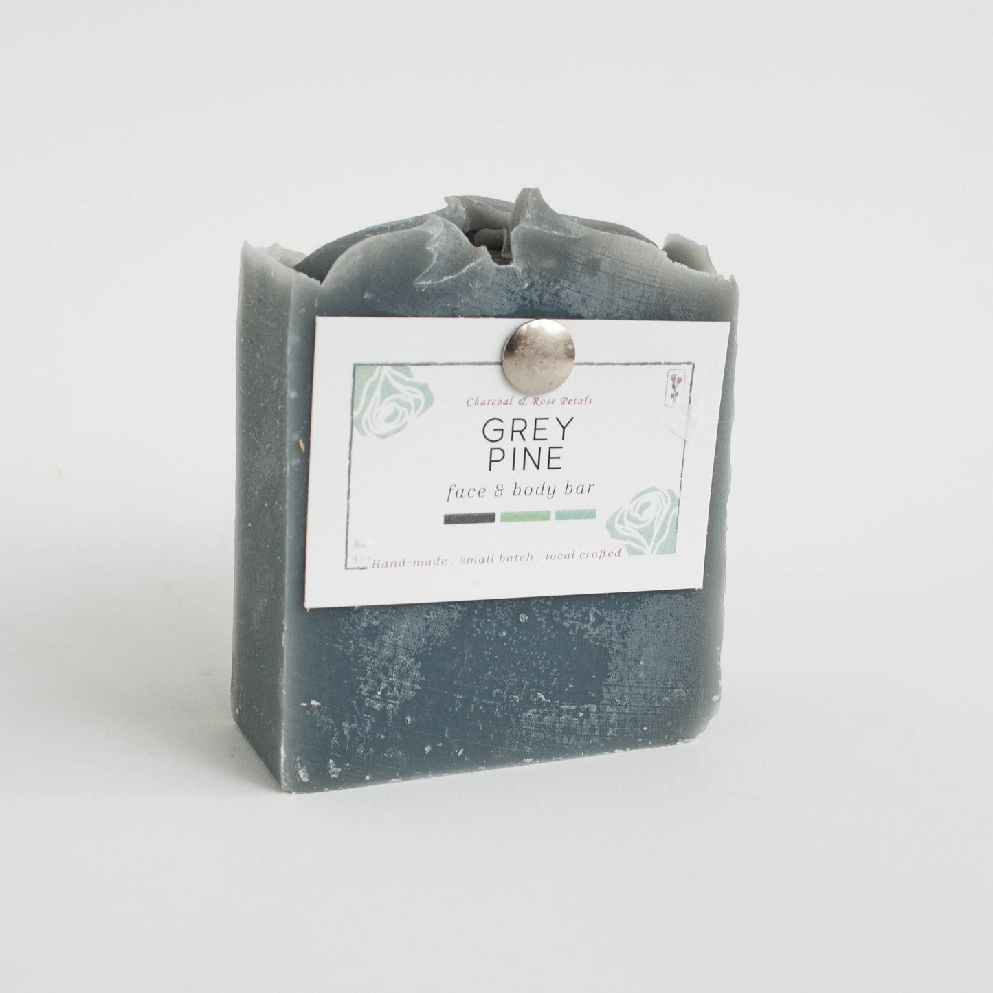 Charcoal and Rose Petals - GREY PINE Face Bar Soap