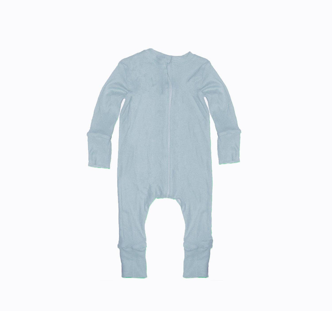 Blue, Grow with Me - Footless Bamboo Blend Zip Sleeper