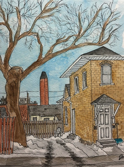 Karin McLean - ALWAYS IN ITS SHADOW Original Artwork (6" X 8")
