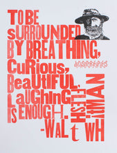 Walt Whitman - letterpress poster 11 x 14"
