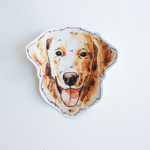 golden retriever dog vinyl sticker