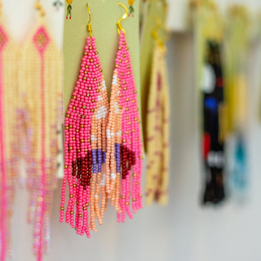 indigenous beaded earrings; 
