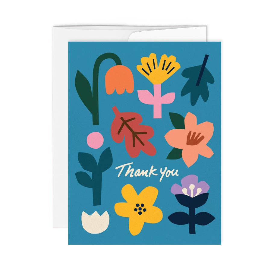 Paperole - THANK YOU BLUE FLOWER Greeting card