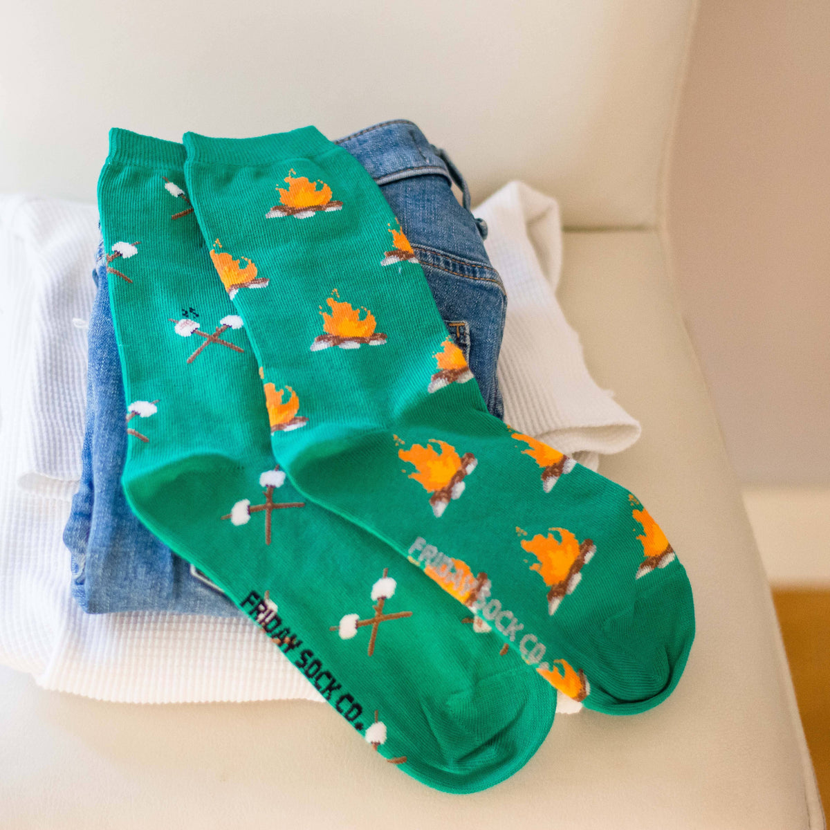 Friday Sock Co. - Women’s Campfire & Marshmallow Crew Socks