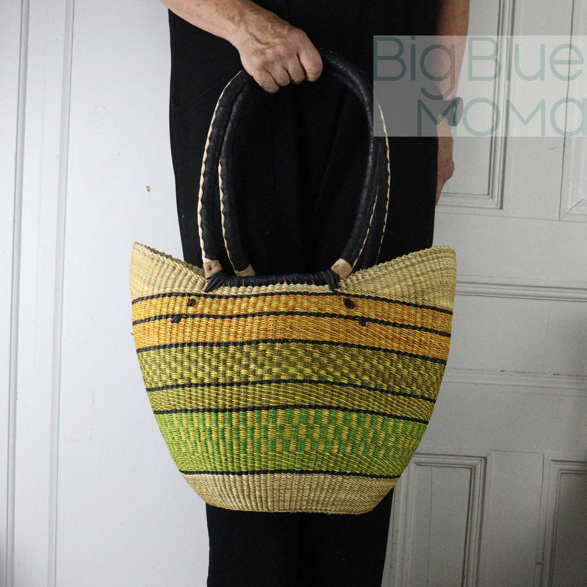 Big Blue Moma - Bolga Basket SHOULDER SHOPPER (Variety of Colours)