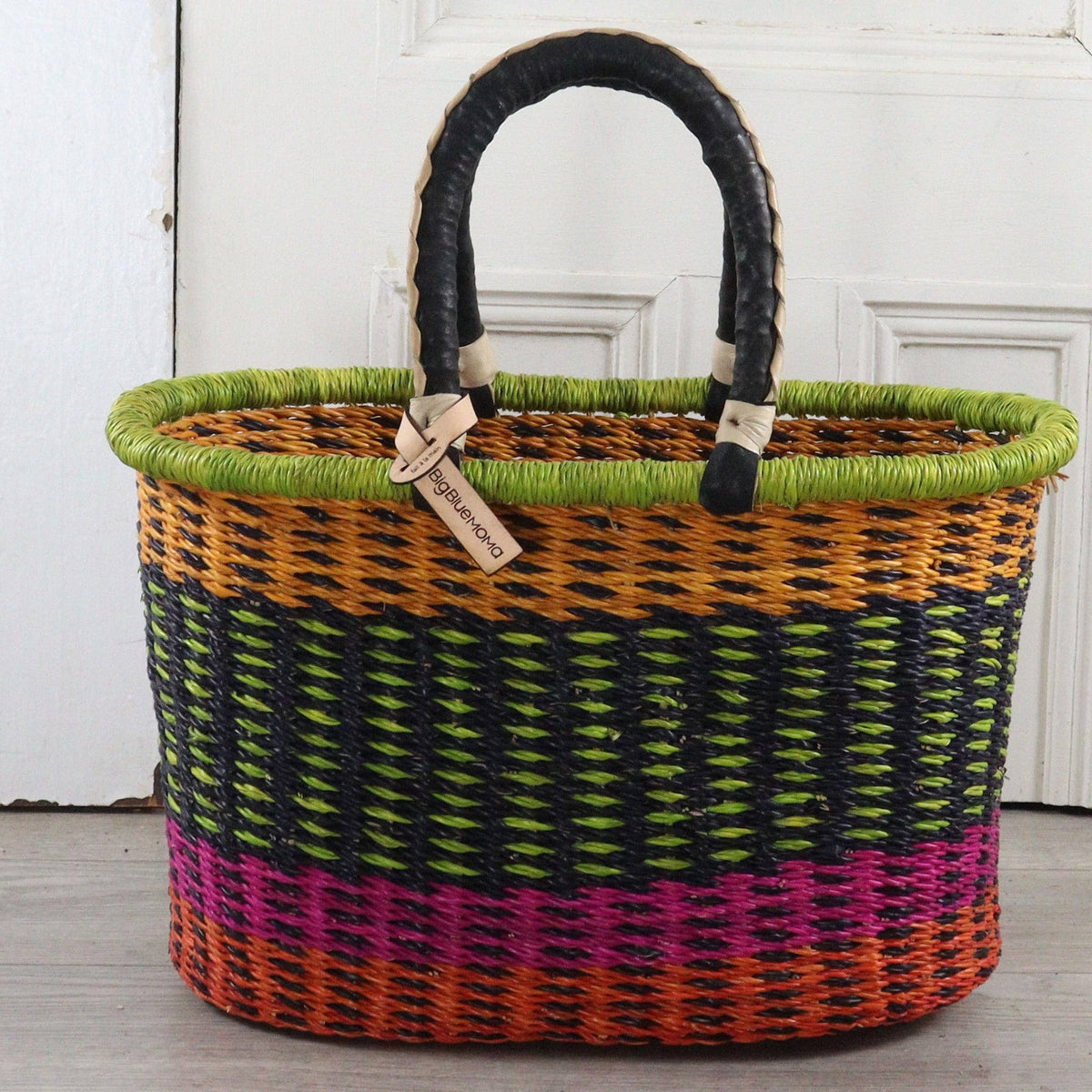 Big Blue Moma - Bolga Basket LARGE OVAL (Variety of Colours)