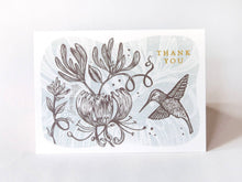 Hawk and Rose - ‘Hummingbird’ Linocut Art Thank You Art Card