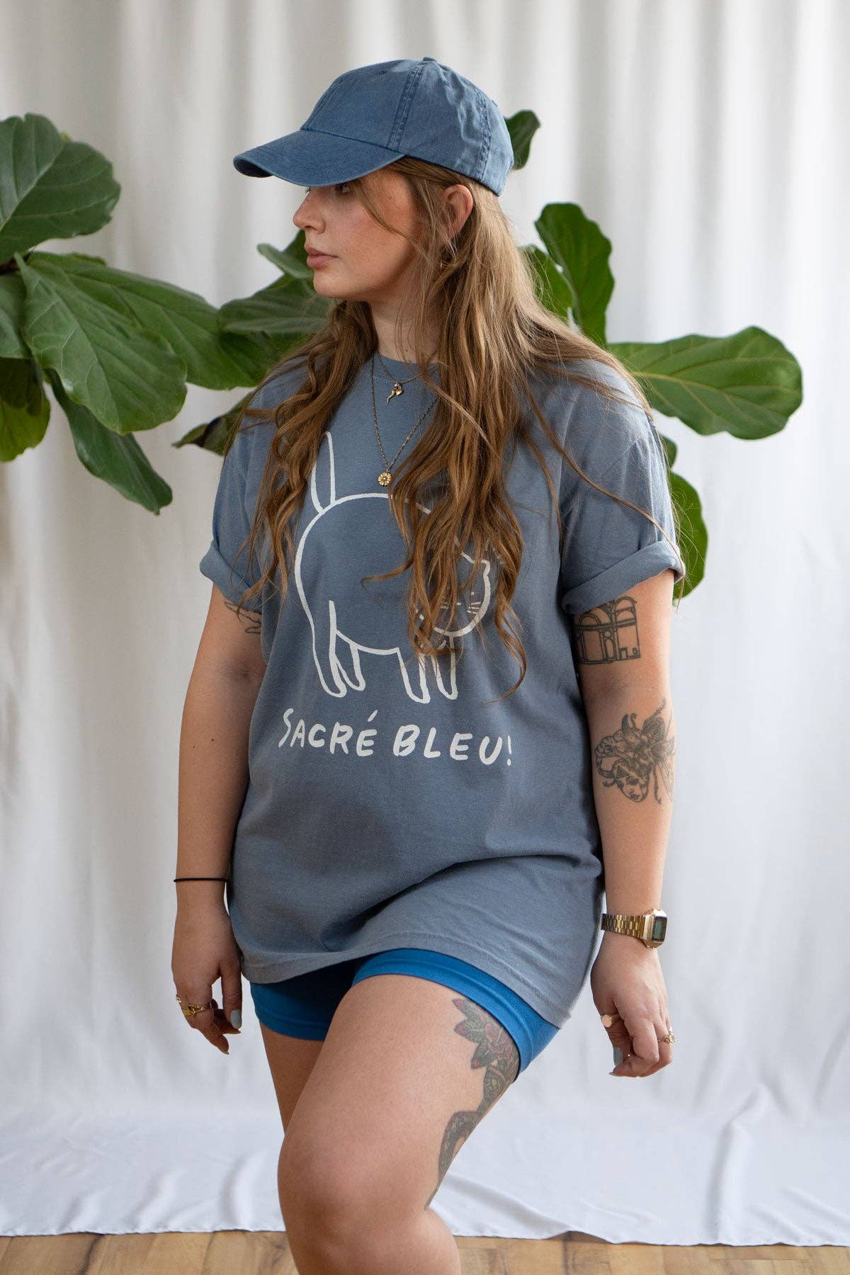 Stay Home Club - SACRÉ BLEU T-Shirt (Blue Jean)