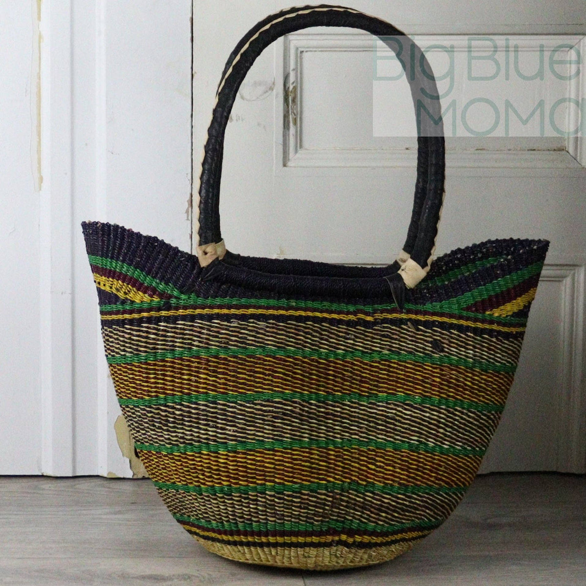 Big Blue Moma - Bolga Basket SHOULDER SHOPPER (Variety of Colours)