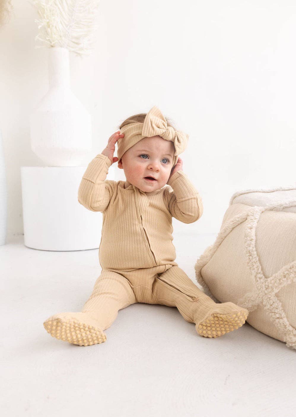Mila & Co. - Ribbed Footie | Honey