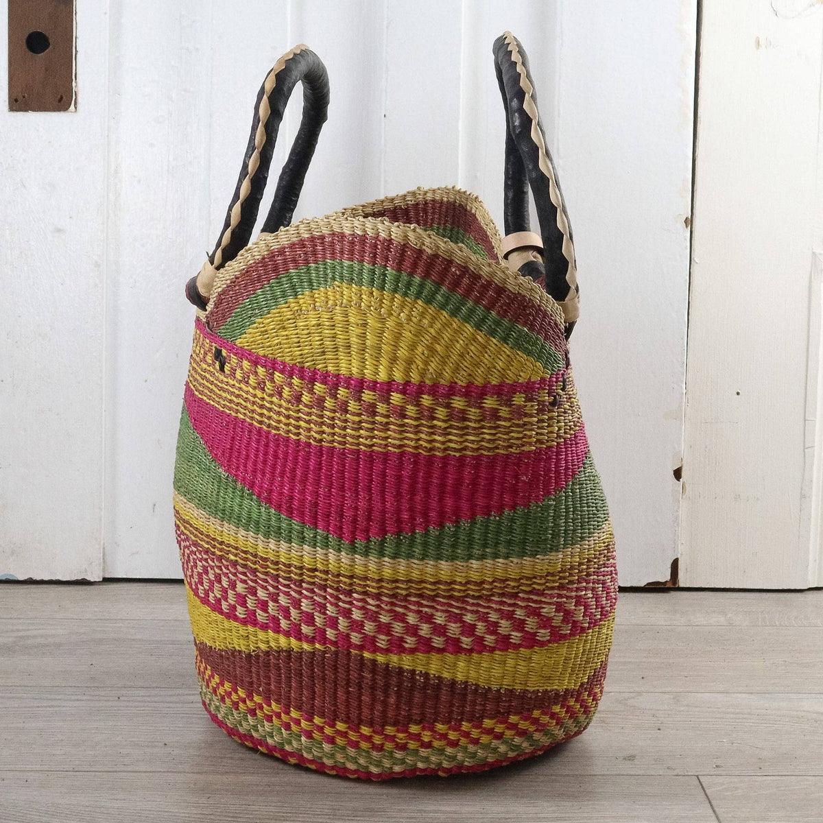 Big Blue Moma - Bolga Basket LARGE U SHOPPER (Variety of Colours)