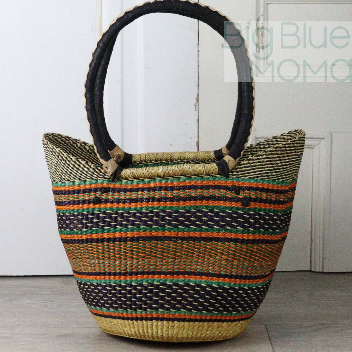 Big Blue Moma - Bolga Basket SHOULDER SHOPPER (Variety of Colours)