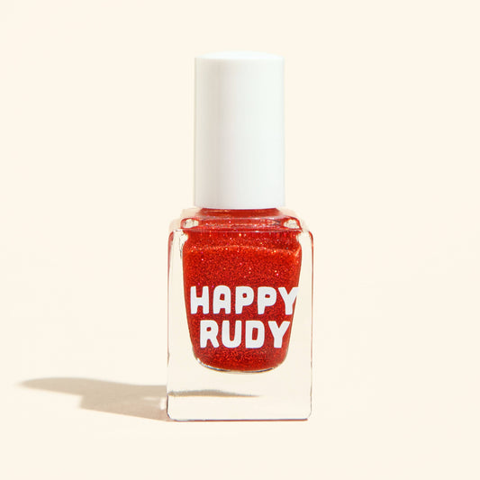 Happy Rudy - Keep The Change | Vegan Nail Polish | Red | Eco-Glitter