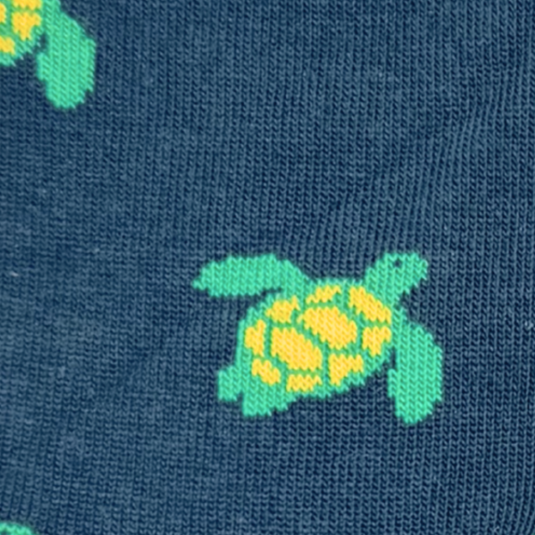 Friday Sock Co. - Women's Coral Seahorse & Turtle Crew Sock