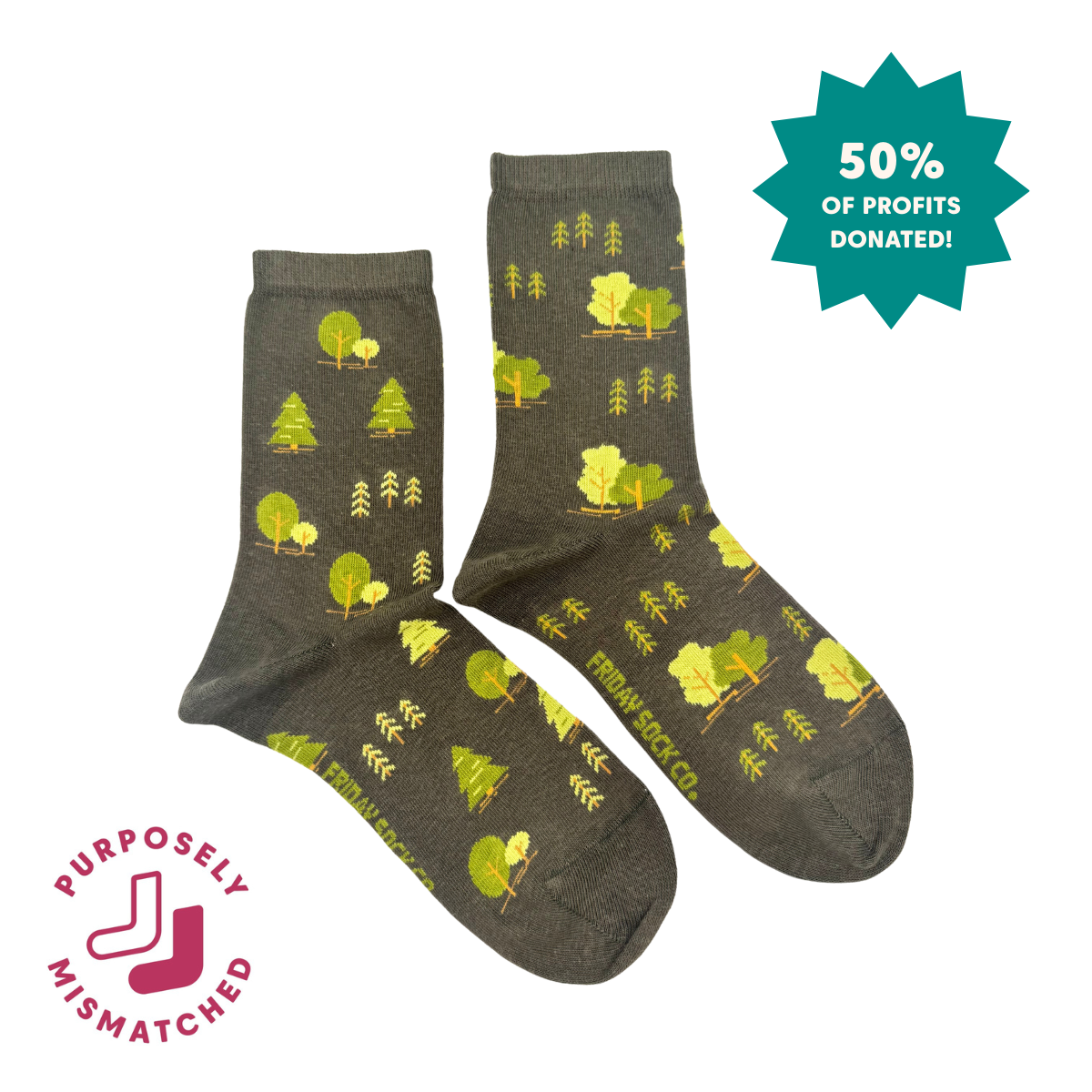 Friday Sock Co. - Women's Trees This Did Good Crew Socks