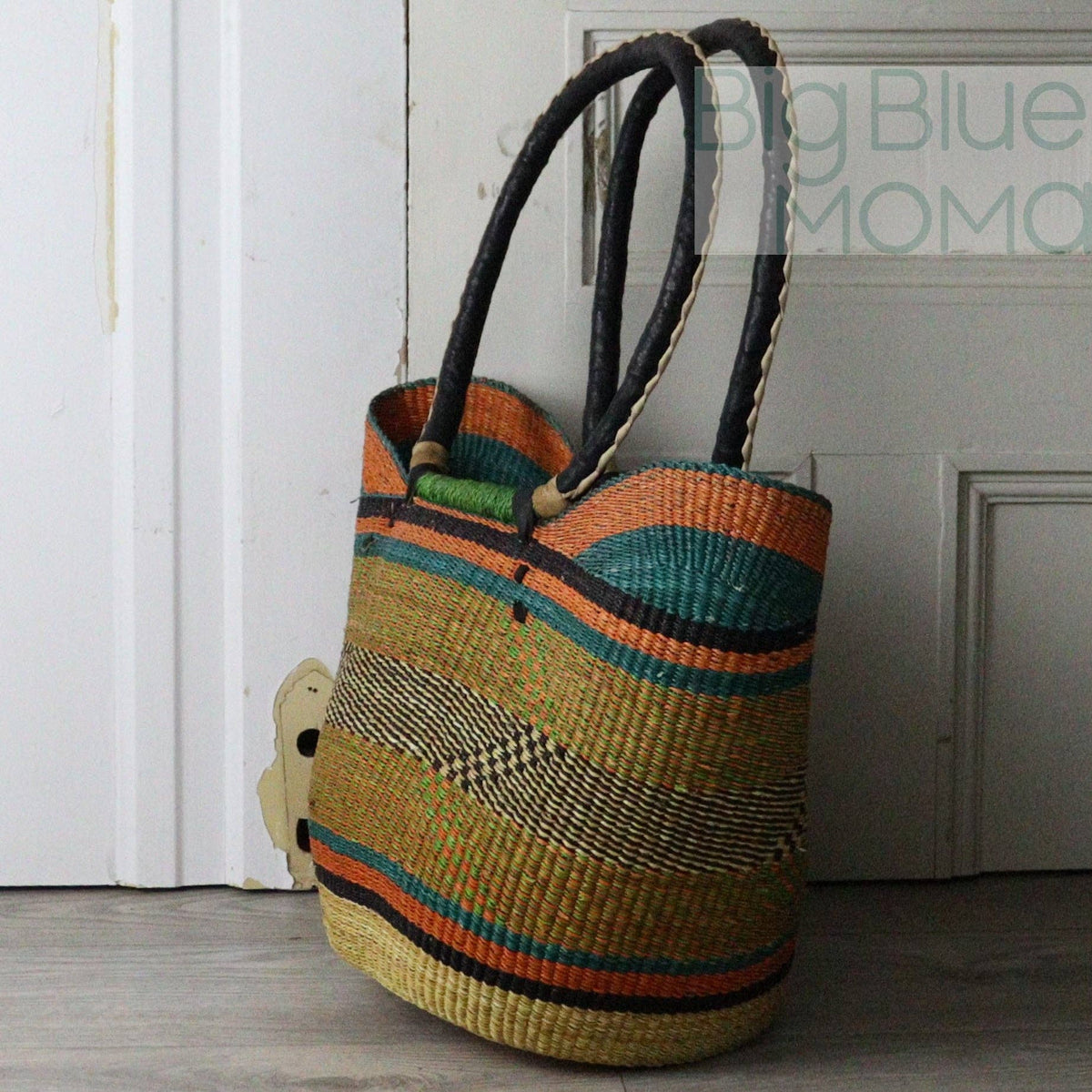 Big Blue Moma - Bolga Basket SHOULDER SHOPPER (Variety of Colours)