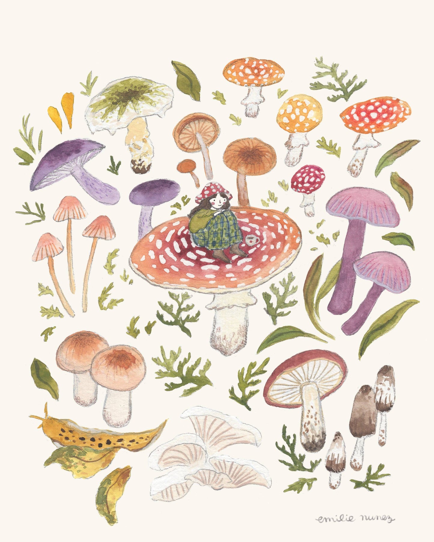 Emilie Nunez - Mushroom Gal Art Print