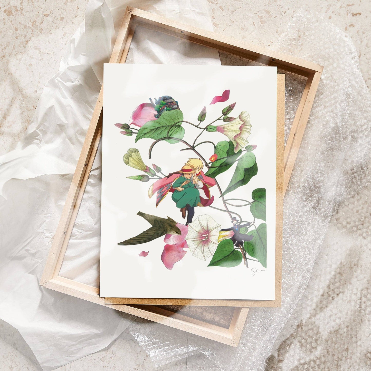 Clever Clippings - Ghibli Inspired: Howl & Sophie - What if You Fly (12" X 16")