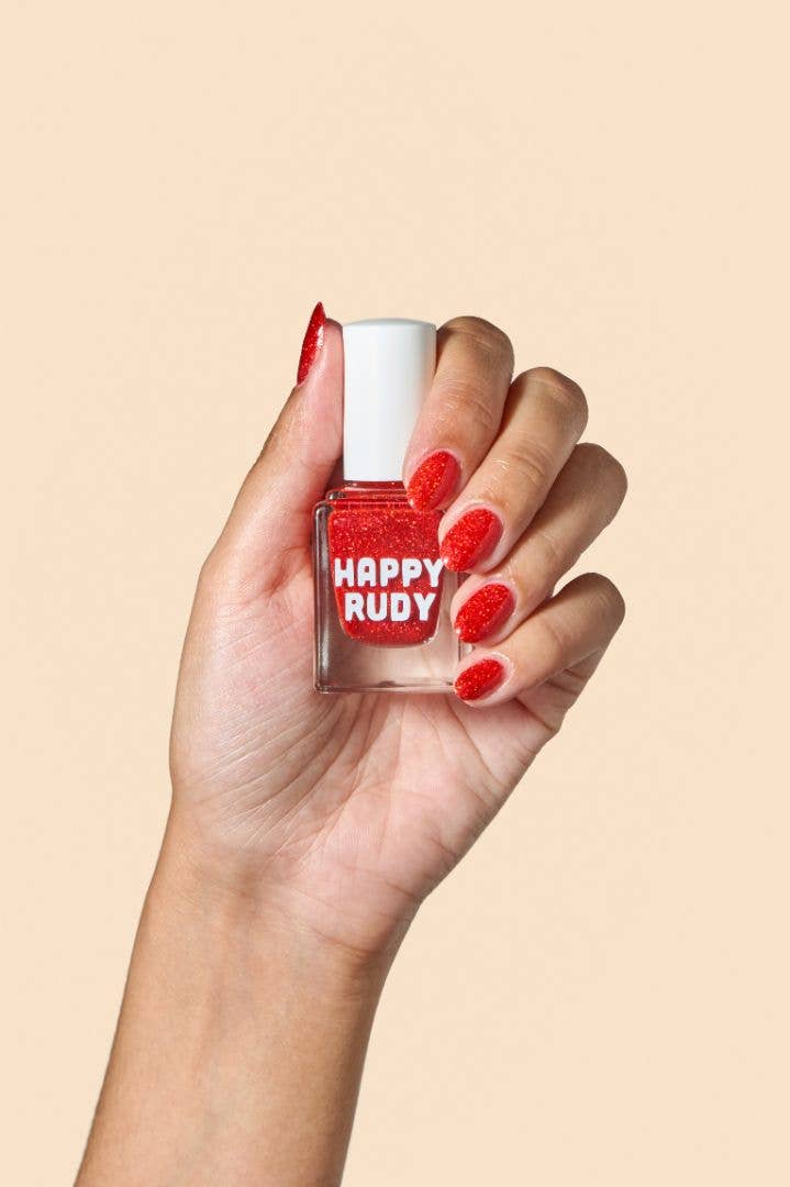 Happy Rudy - Keep The Change | Vegan Nail Polish | Red | Eco-Glitter