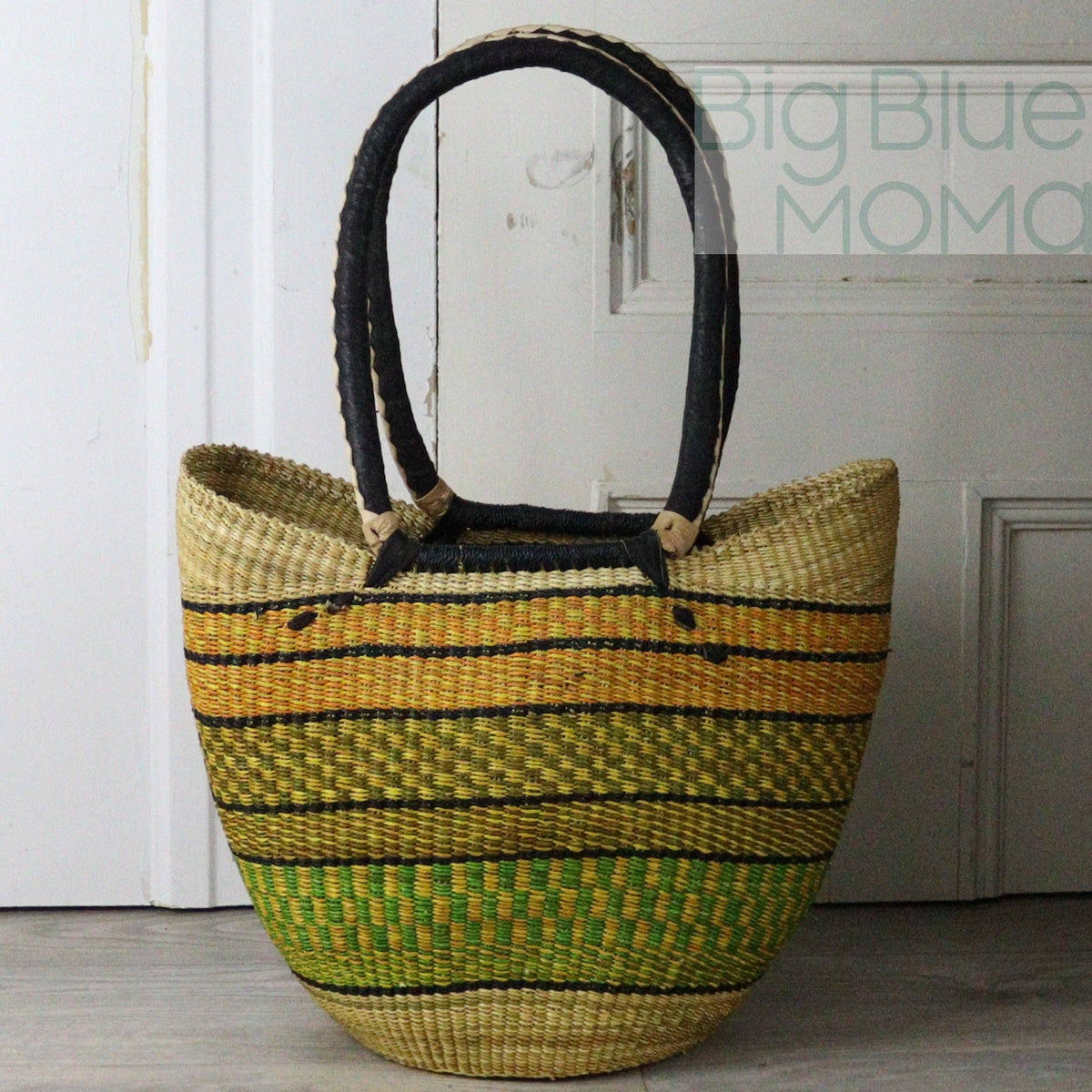 Big Blue Moma - Bolga Basket SHOULDER SHOPPER (Variety of Colours)