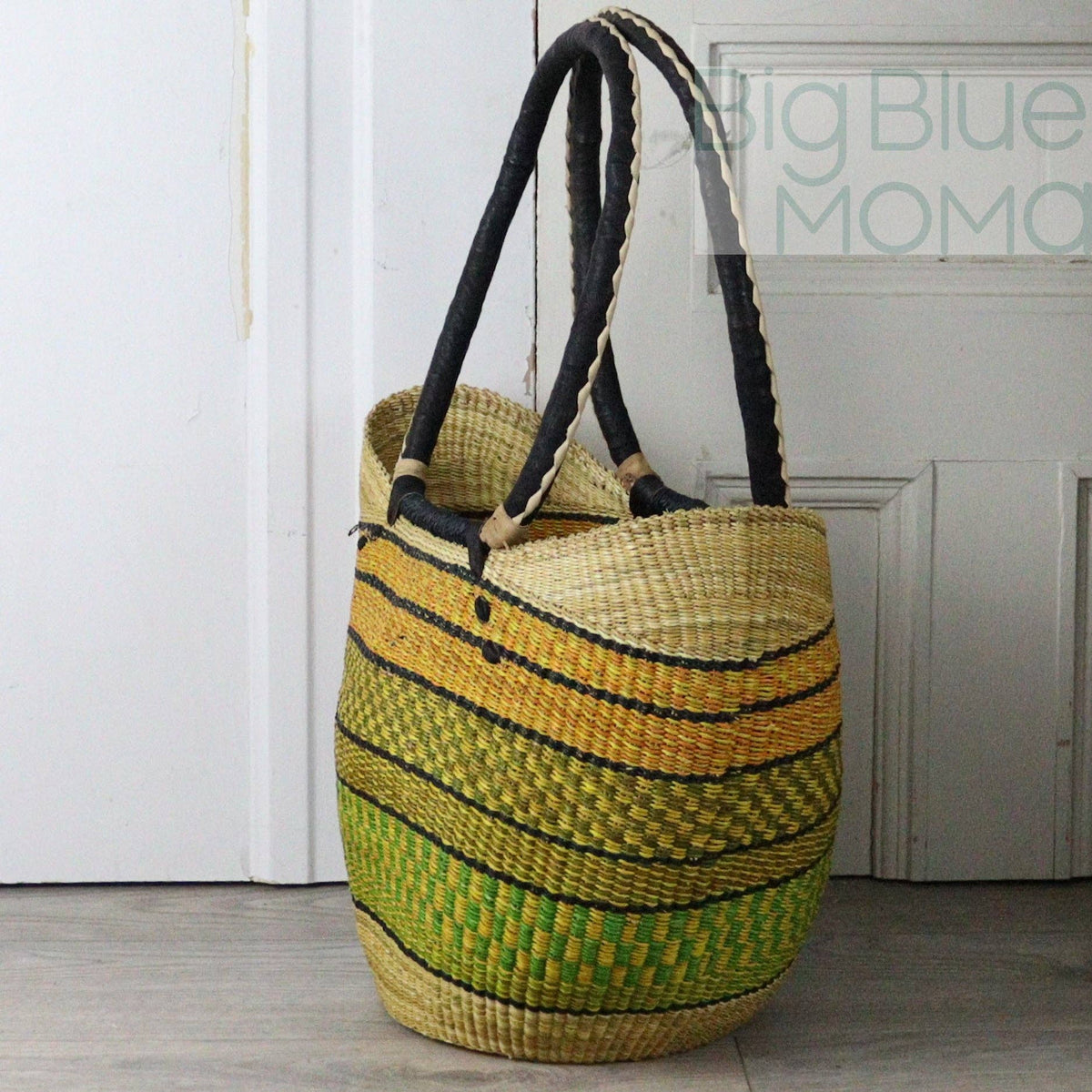 Big Blue Moma - Bolga Basket SHOULDER SHOPPER (Variety of Colours)