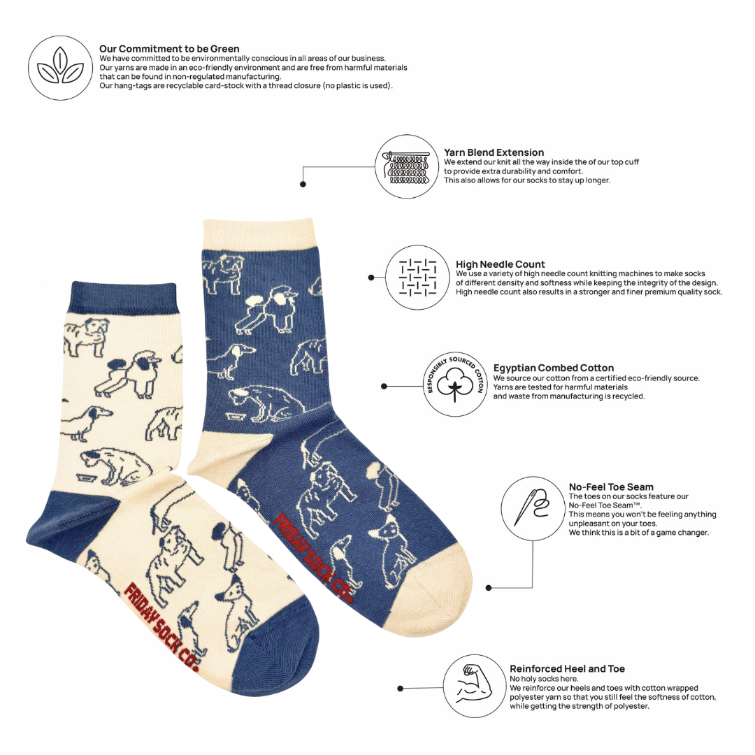 Friday Sock Co. - Women's Dogs This Did Good Mismatched Crew Socks