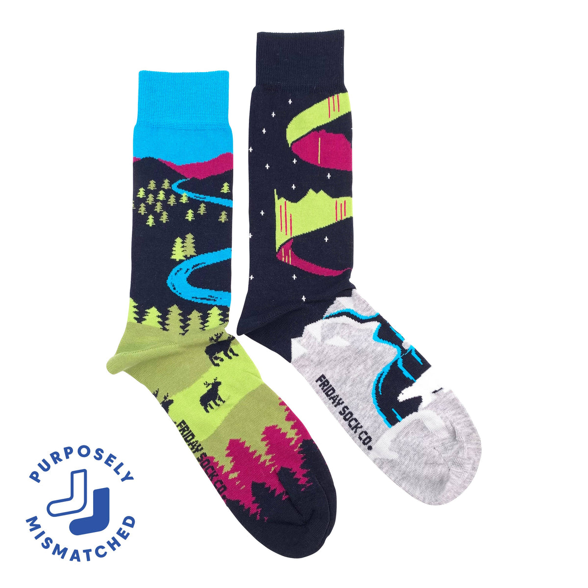 Friday Sock Co. - Men's Northern Canadian Landscape Mid-Calf Socks