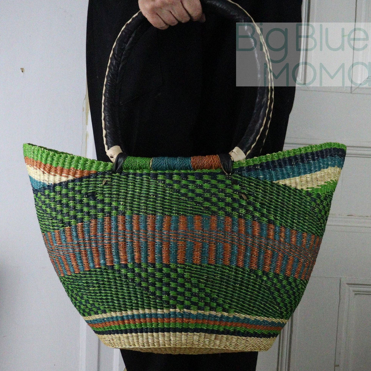 Big Blue Moma - Bolga Basket SHOULDER SHOPPER (Variety of Colours)