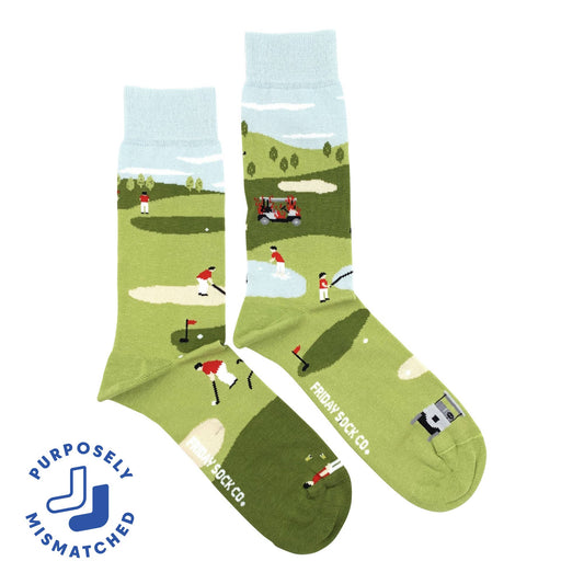 Friday Sock Co. - Men's Funny Golf Scene Socks