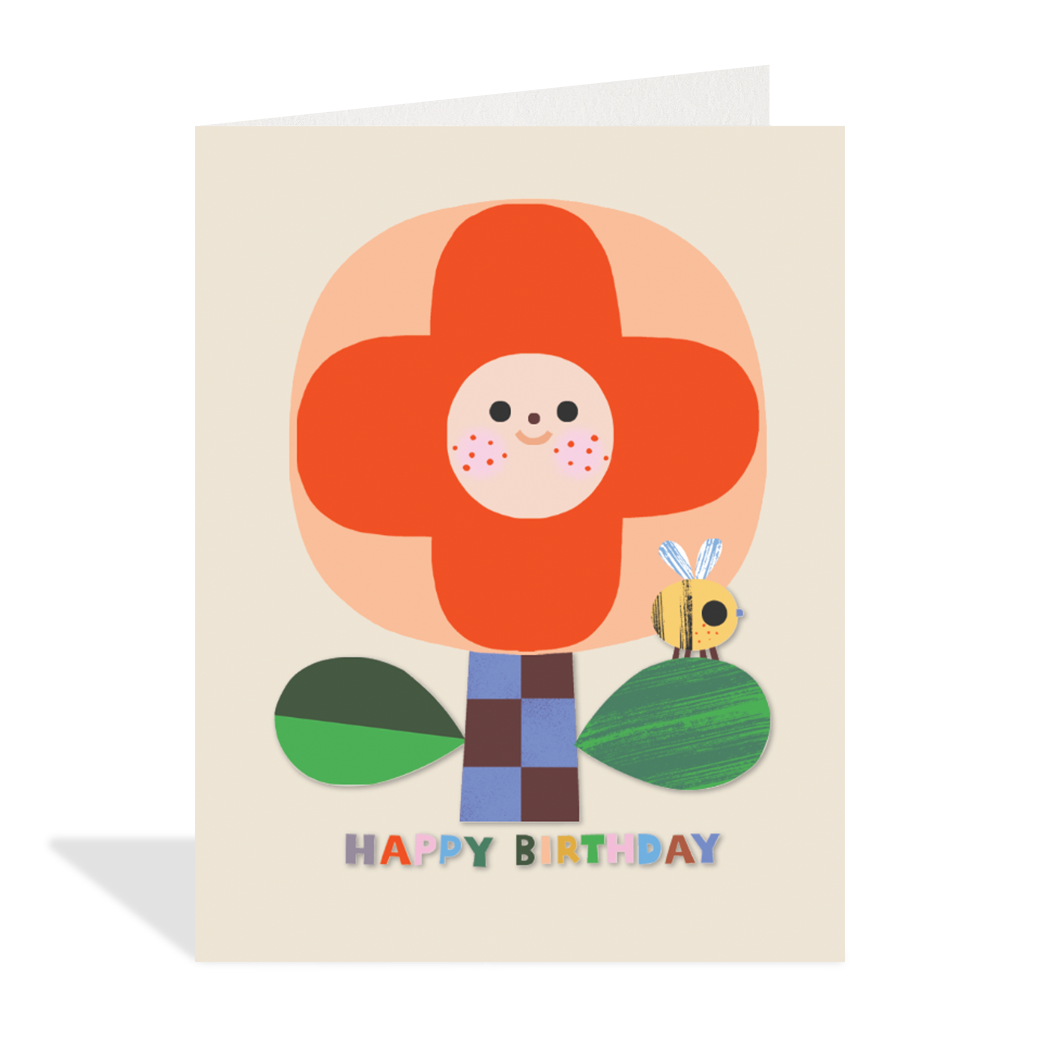 Halfpenny Postage - FLOWER AND BEE Card