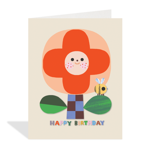 Halfpenny Postage - FLOWER AND BEE Card