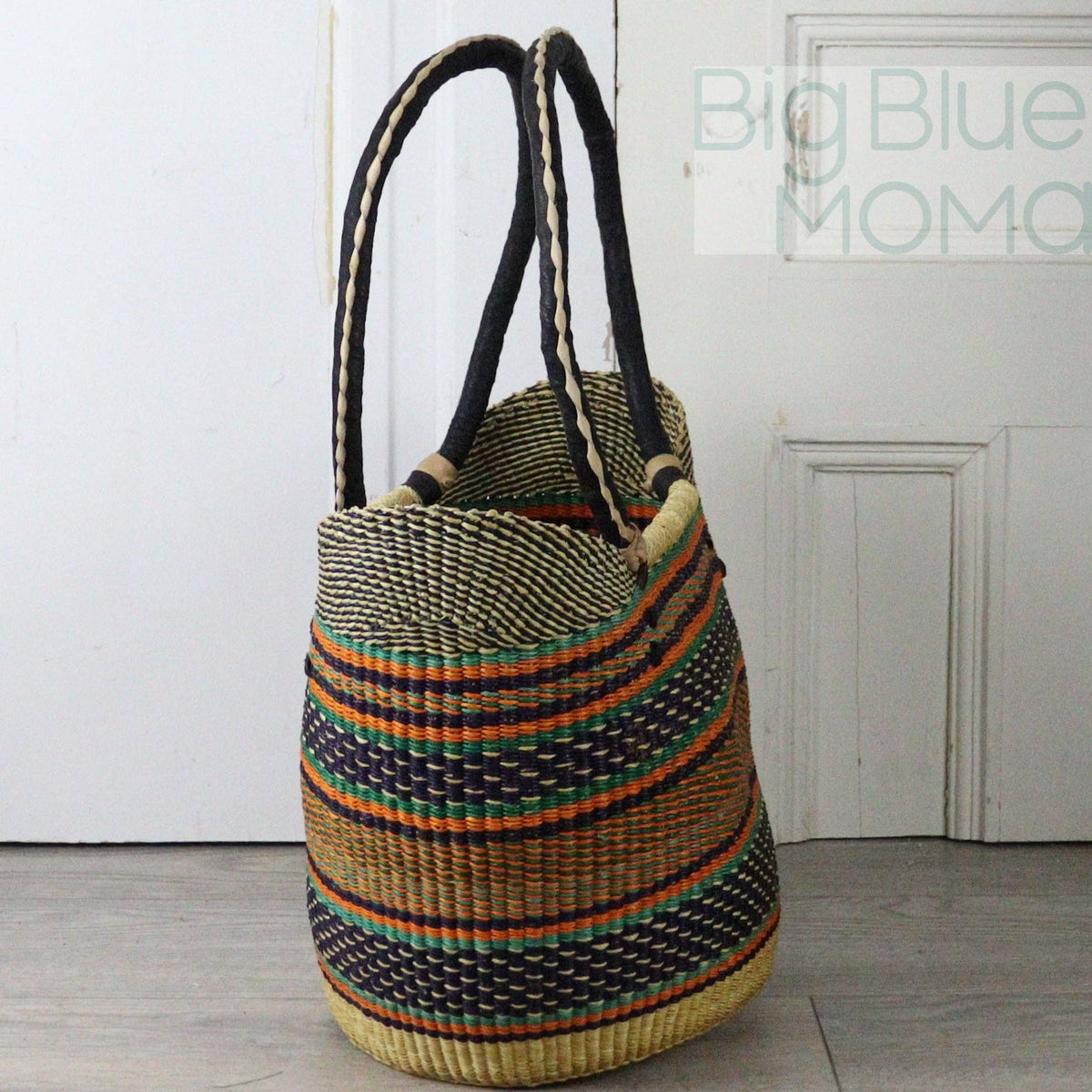 Big Blue Moma - Bolga Basket SHOULDER SHOPPER (Variety of Colours)