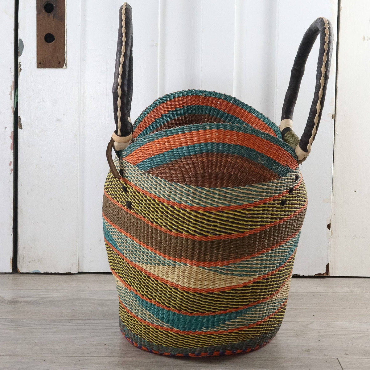 Big Blue Moma - Bolga Basket LARGE U SHOPPER (Variety of Colours)
