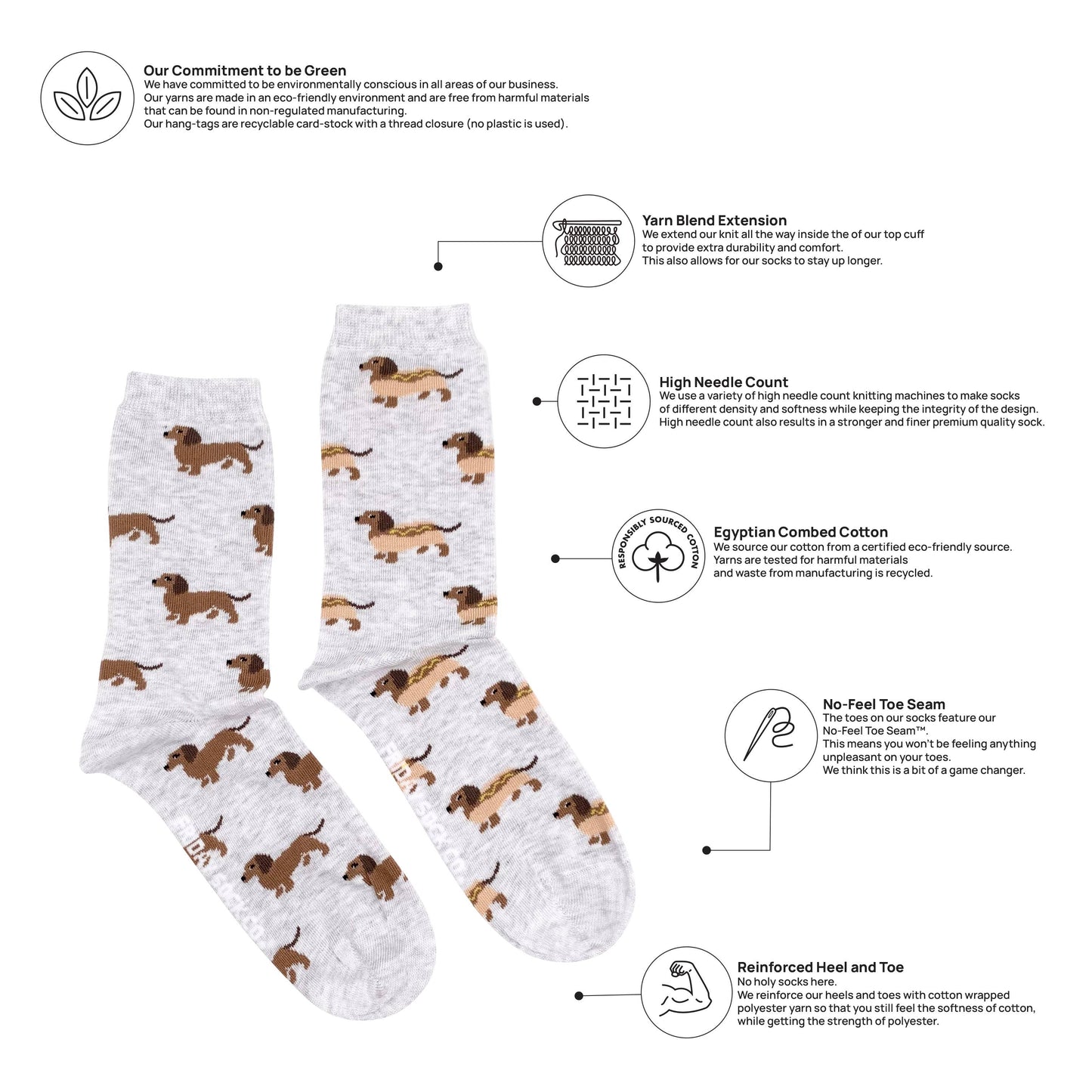Friday Sock Co. - Women's Wiener Dog Hot Dog Socks
