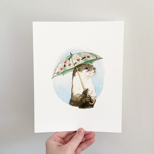Critter Co. - UMBRELLA OTTER Print (8" X 10")
