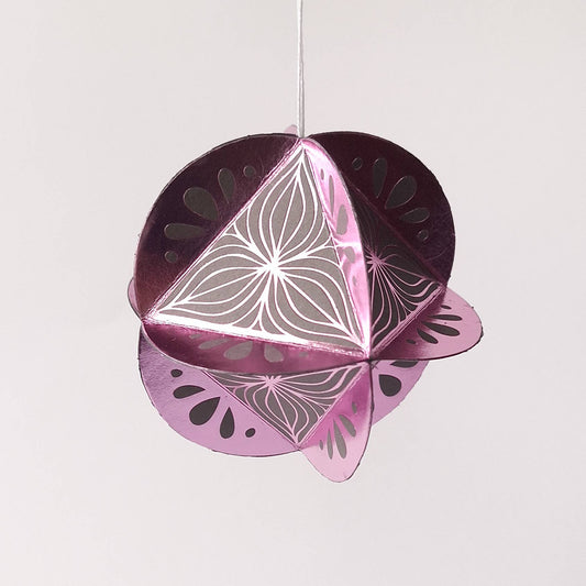 Kiss the Paper - Ornament Kit (Pink/Grey) Poinsettia 8 Sided