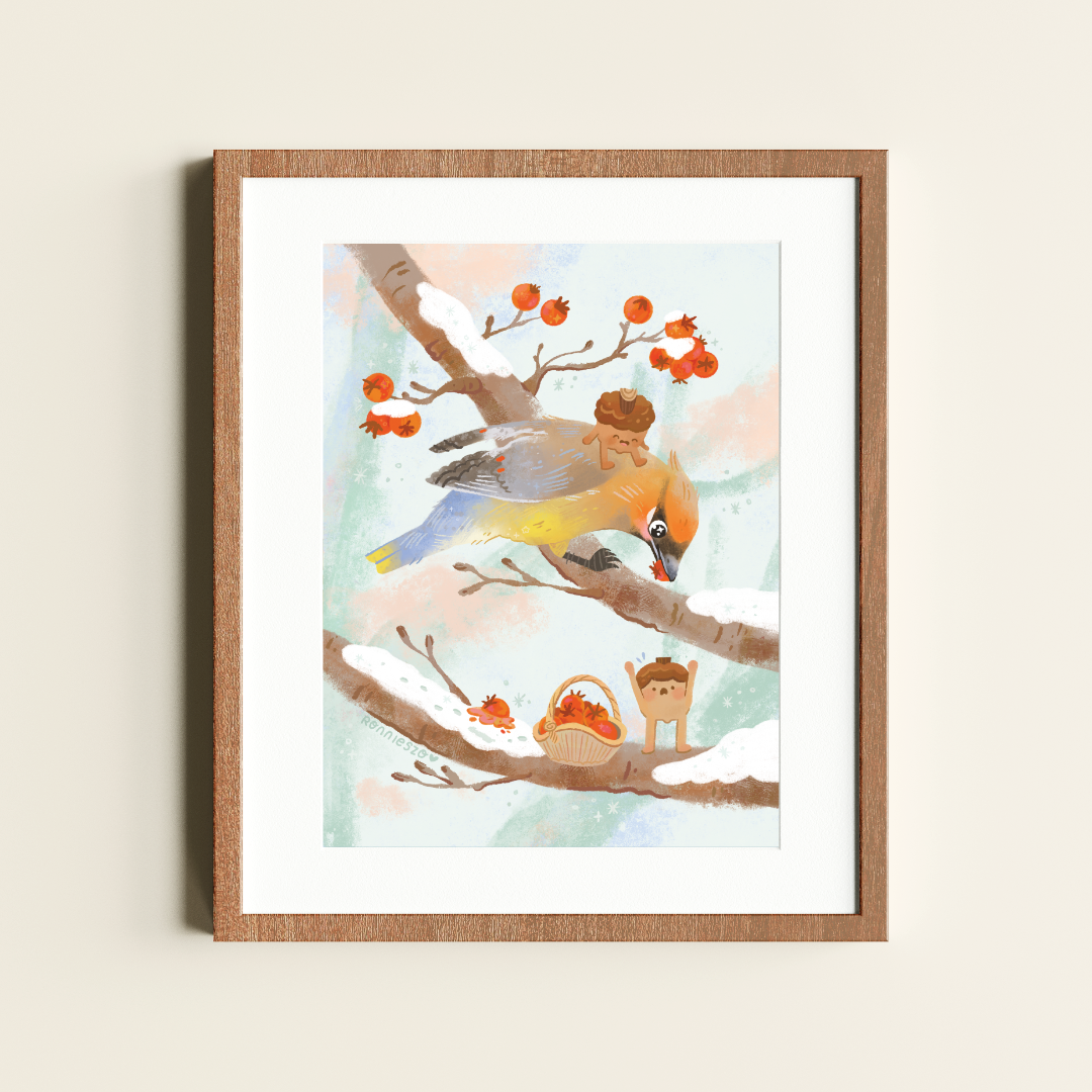 RonnieSzo Art - CEDAR WAXWING Art Print (8X10)