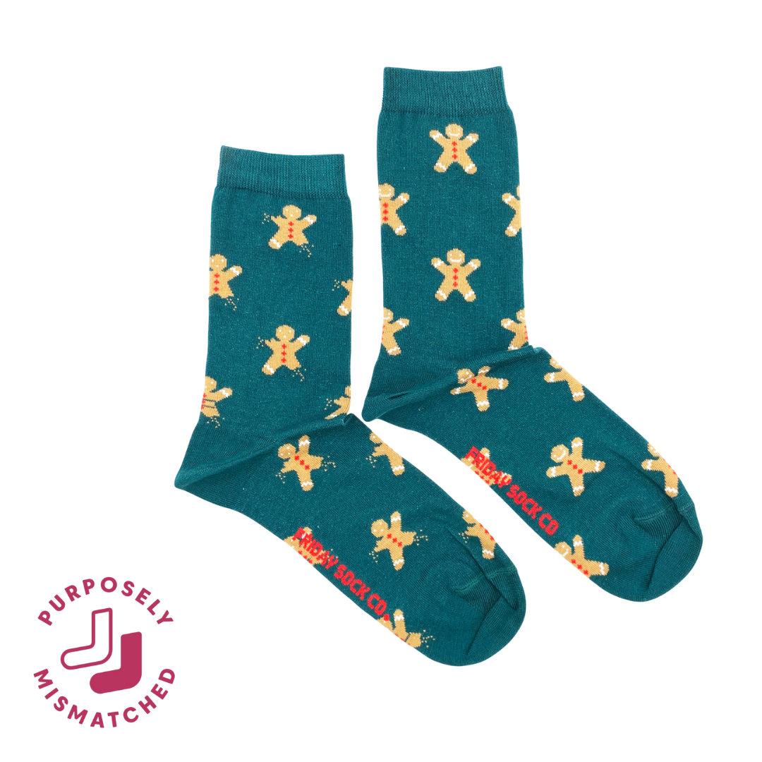 Friday Sock Co. - Women's Ugly Christmas Gingerbread Cookie Socks