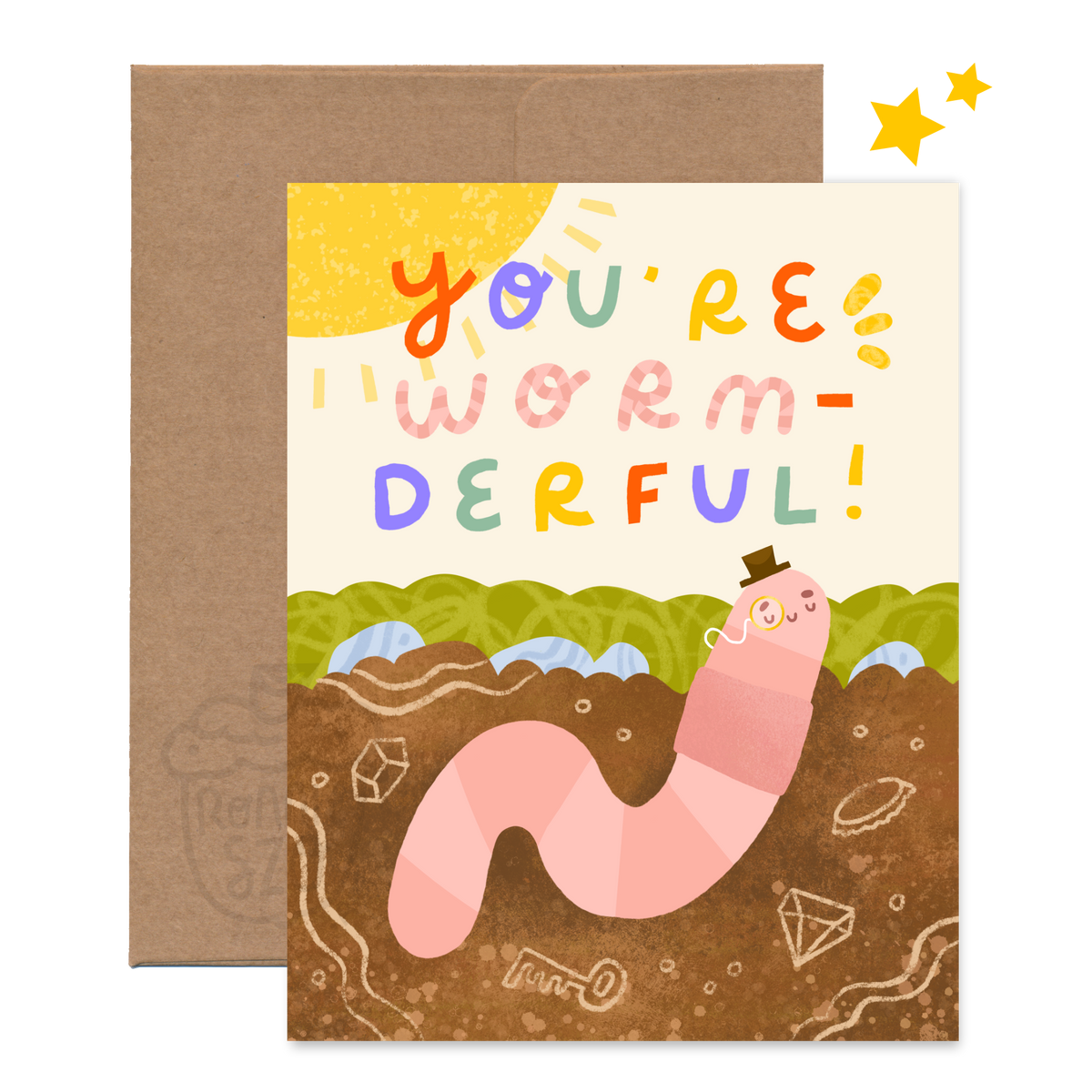RonnieSzo Art - YOU'RE WORM-DERFUL Greeting Card