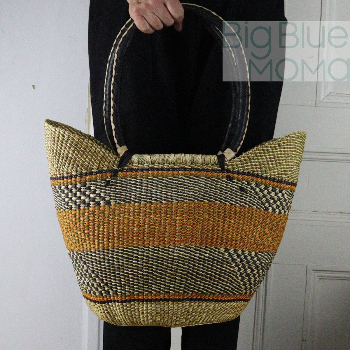 Big Blue Moma - Bolga Basket SHOULDER SHOPPER (Variety of Colours)