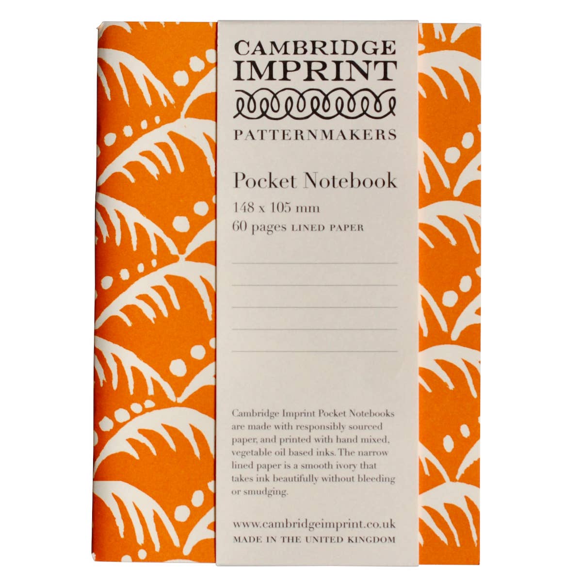 Cambridge Imprint - Pocket Notebook Wave Blood Orange