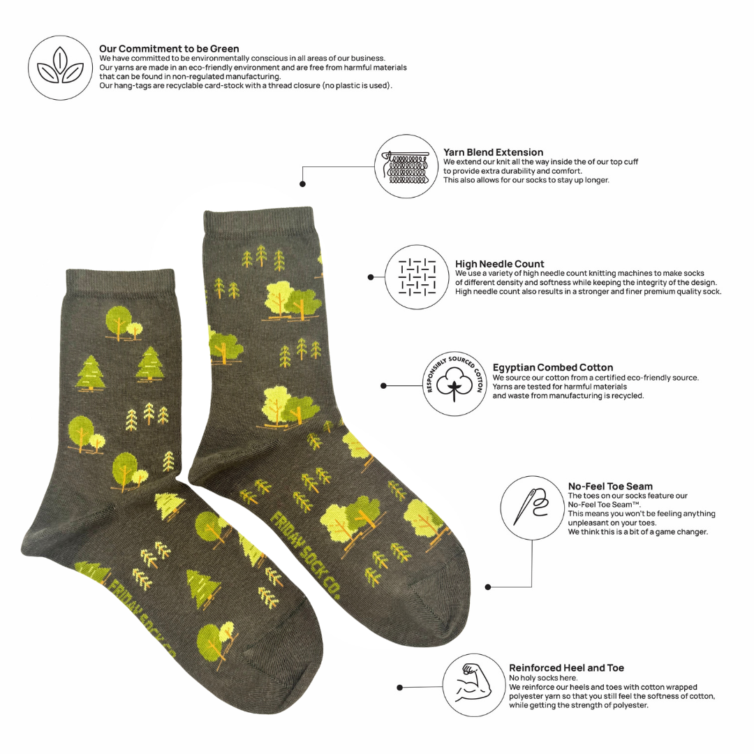 Friday Sock Co. - Women's Trees This Did Good Crew Socks