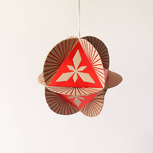 Kiss the Paper - Ornament Kit (Red/Kraft) Prism 8 Sided