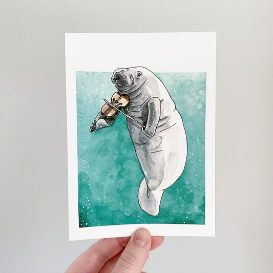 Critter Co. - MUSICAL MANATEE Print (5" X 7")