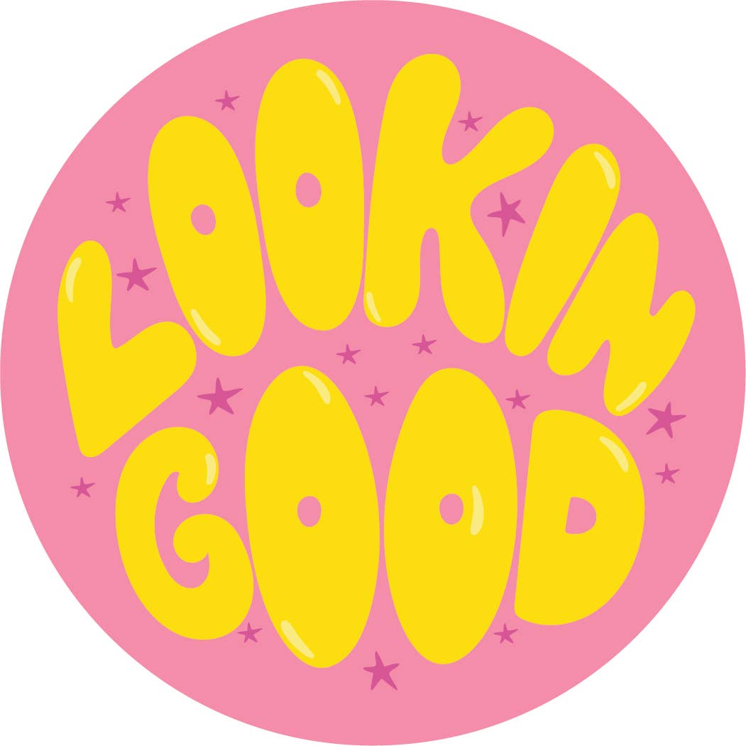 Happy Just Happy - LOOKING GOOD Vinyl Pink Sticker