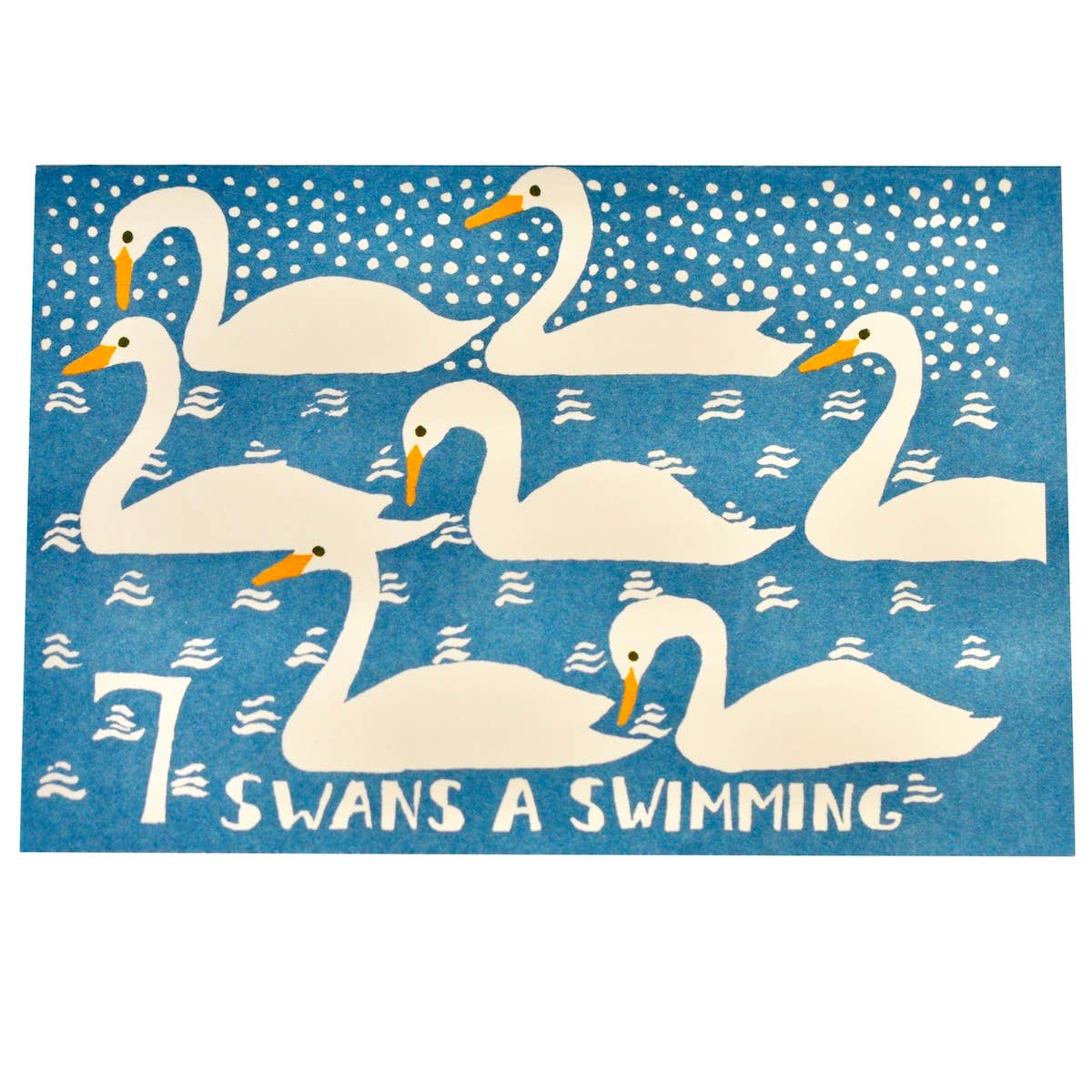 Cambridge Imprint - Card Seven Swans A-Swimming