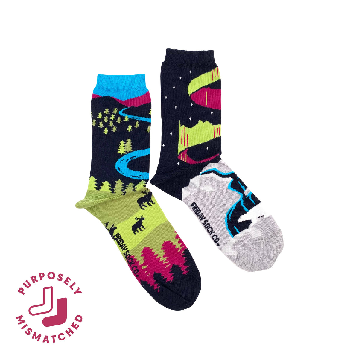 Friday Sock Co. - Women's  Northern Canada Canadian Landscape Crew Socks