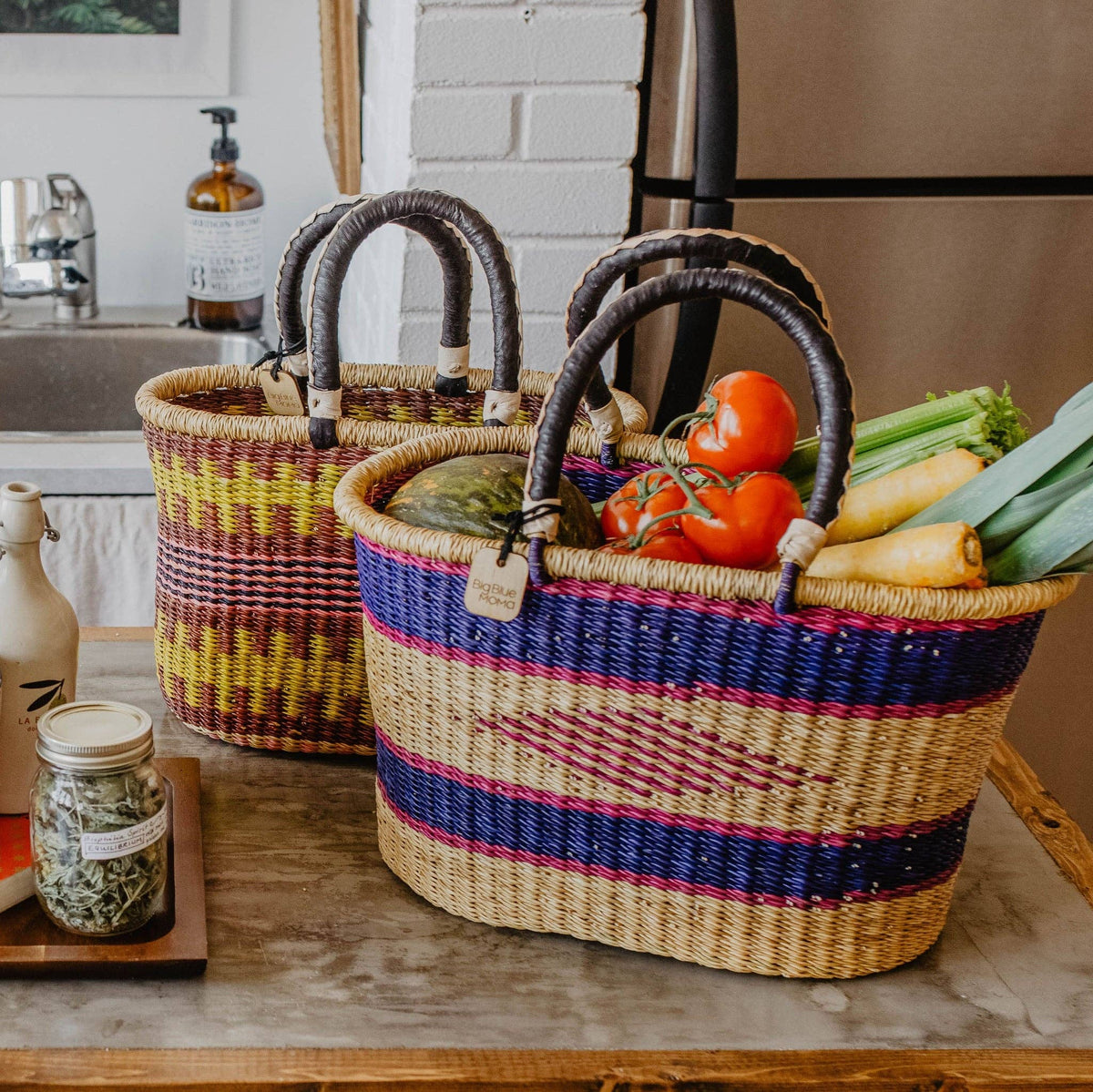 Big Blue Moma - Bolga Basket LARGE OVAL (Variety of Colours)
