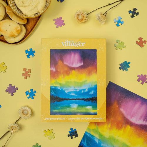 Villager Puzzles - Rainbow Northern Lights (500-Pieces)